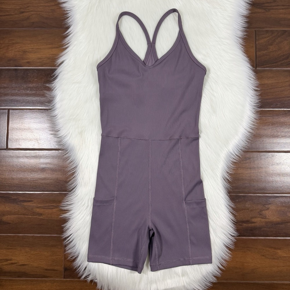 Travis Mathew Size Small Purple Biker Short Bodysuit One Piece Athletic Romper